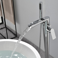 Robinet de douche pour baignoire en laiton moderne chromé de luxe