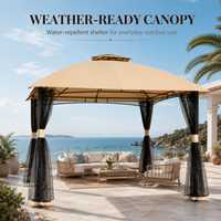 Pergola Arquée Durable 3x3m à Structure en Acier avec Toit Ventilé à Double Niveau, Abri Solaire de Jardin, Fourniture en Gros OEM