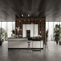 KOJOON Armoire de rangement de cuisine sur mesure pour projet d'appartement australien, ensemble îlot de cuisine, cuisines intégrées modulaires pour maisons préfabriquées