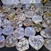 หินธรรมชาติรูปหัวใจ คริสตัลประดับตกแต่ง หินอาเกตสีชมพูอมเทา รูปดอกไม้ ขนาด 5 ซม. ขัดเงา รูปหัวใจเล็กๆ สีชมพูเทา สำหรับขายส่ง