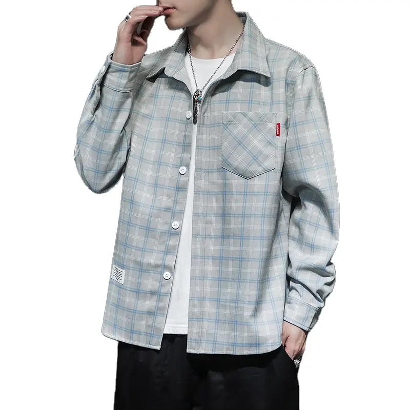 2022 Plaid Shirt Heren Lange Mouw Koreaanse Editie Trend Knappe En Najaar Nieuwe Casual Shirt