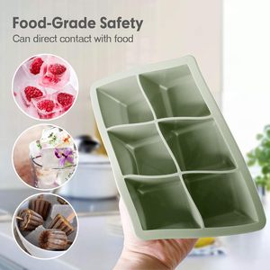 Bandeja de silicona de grado alimenticio para cubitos de hielo, sin BPA, molde de fácil desmolde con logotipo personalizado - Product Image 3