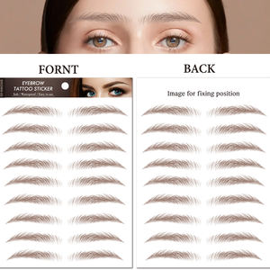 2 pz tatuaggio sopracciglia 6D, sopracciglia autentiche simili a capelli, adesivo impermeabile per il trucco per sopracciglia - Product Image 1