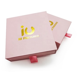 Custom Luxury square Cardboard Paper <b>Small</b> Thin Slider Jewelry Box <b>Drawer</b> Type Jewellery Gift Packaging Boxes with Handles - Product Image 2