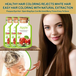 Краска для волос <span class=keywords><strong>Apple</strong></span>, коричневая, 30 мл * 10 саше, малый размер, с растительными экстрактами, для женщин, стойкий цвет, легкое нанесение, оптом - Product Image 5