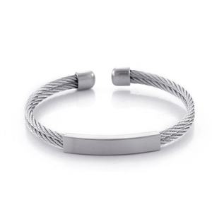 Diseño de Pulsera de Alambre de Acero Inoxidable de Alto Brillo, Antialérgica y Personalizada al por Mayor - Product Image 1