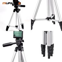 Mini trépied télescopique DIY de 1,0 m avec niveau laser rouge rotatif et support de trépied T100 (filetage 1/4'')