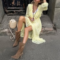 Robe bohème à ourlet frangé personnalisation OEM ODM tasse détail robe maxi accepter des échantillons de conception