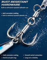 Ensemble de 5 leurres artificiels lumineux en métal pour la pêche au long-casting, type dents de dragon, pour achigan et brochet
