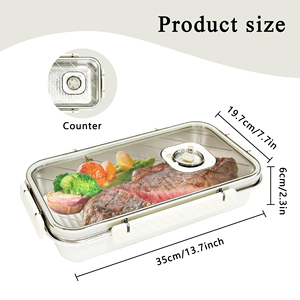 304ss lò vi sóng an toàn thực phẩm container với PC nắp, Stackable kín hộp ăn trưa cho văn phòng nhà bữa ăn chuẩn bị - Product Image 6