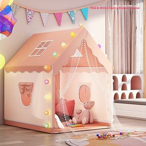 Tente ronde en tissu pour enfants mignons tente de théâtre d'intérieur pour garçons et filles-princesse château maison de rêve tente de cadeau de noël - Product Image 6