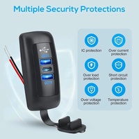 Prise de chargeur de voiture à 3 ports, double USB PD QC3.0, adaptateur de charge rapide, étanche, pour camion, marine, moto, accessoires de voiture