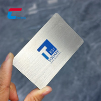 Tarjeta de Visita NFC de Metal Cepillado, Tarjeta Inteligente RFID de 13.56MHz con Chip Regrabable, Logotipo Personalizado, Tarjeta de Visita Digital