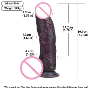 ORALSX 4cm Diameter Black <b>Dildo</b> Realistic Cock with Suction Cup Silicone Soft <b>Dildo</b> Anal Plug Artificial Penis for Women Sex Toy - Product Image 2