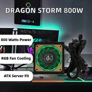 Alimentation PC Gaming Dragon Storm 800W ATX Standard avec Ventilateur RGB 12cm, Certifiée 80 Plus, pour Ordinateur de Bureau et Serveur, Stock Disponible, Connecteurs 20+4 Broches - Product Image 2