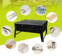 Barbecue Grill pliable, facile à assembler, pour l'extérieur, Camping, charbon de bois, Portable,