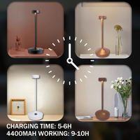 Lampe de table USB en aluminium à LED dimmable, écologique, alimentée par batterie, longue durée de vie (50 000 heures), style moderne, lampe à pince pour la maison et le bureau