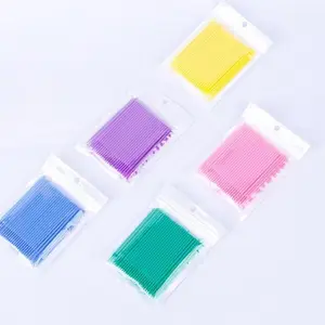 Großhandel bunte Einweg Kunststoff Reinigung Wimpern spitze Verlängerung Mascara Wimpern Micro Brush Tupfer Applikator Dental Micro brush