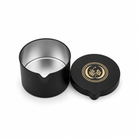 Boîte en métal ronde noire personnalisée avec bec verseur pour l'emballage et le stockage en gros de matcha, de thé vert en poudre et de grains de café