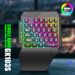 Nouveau clavier mécanique de jeu rétroéclairé RGB noir MOBA à une main, adaptateur de souris USB 2.0 pour téléphone portable - Product Image 1