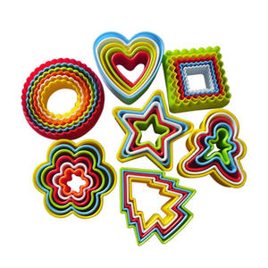 Juego de 5 Cortadores de Galletas, Cortadores de Masa <span class=keywords><strong>para</strong></span> Galletas, Sándwiches, Fondant, Pasteles, Frutas y Verduras de Diferentes Tamaños - Product Image 1