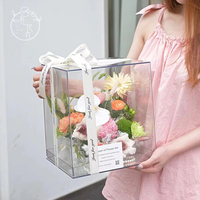 Valentijnsdag Acryl Transparante Rechthoekige Handtas Cadeaudoos Bloemarrangement Geldhouder Verpakking DIY China Cadeau