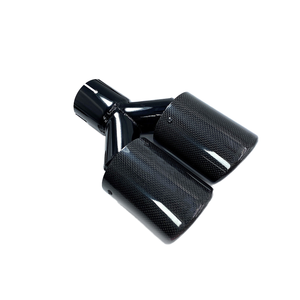 Puntas de escape universales de fibra de carbono M Performance con silenciador doble de 89 mm para BMW Abarth Series, acero inoxidable pulido a espejo - Product Image 1