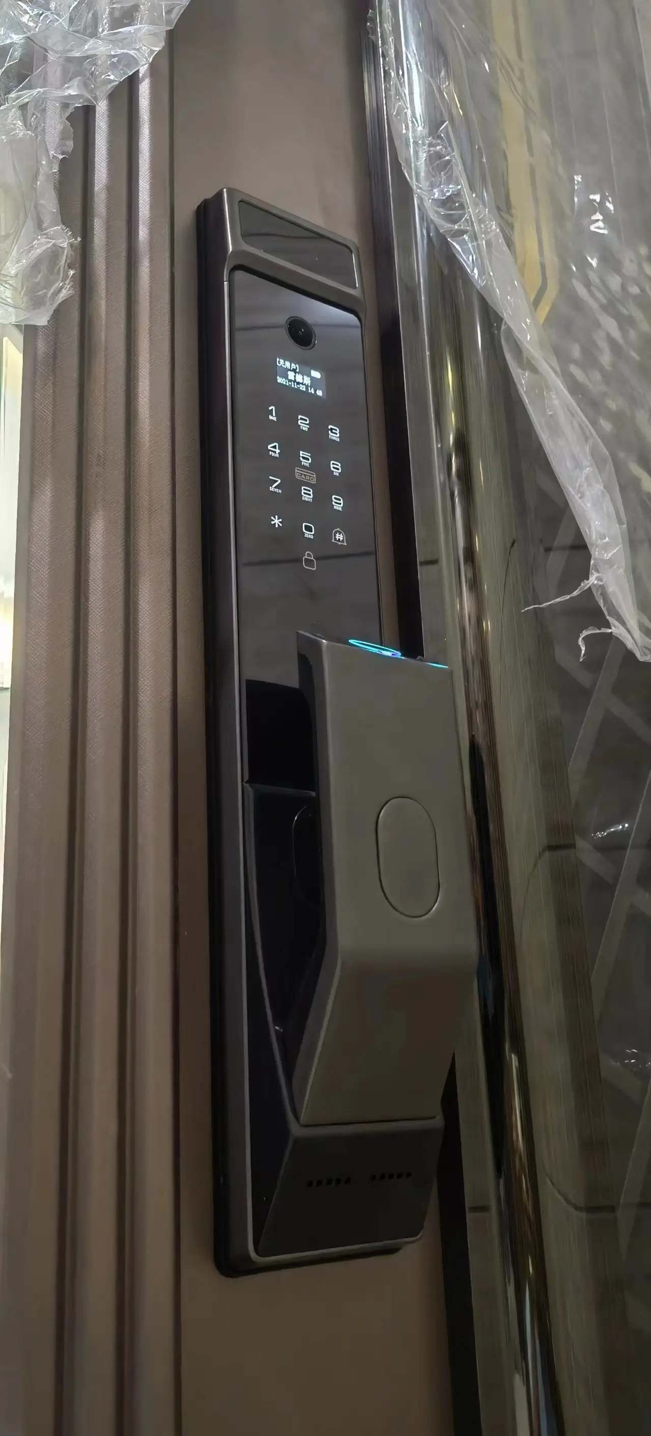 स्मार्ट Tuya वाईफ़ाई फोन नियंत्रण कैमरा Peephole फिंगरप्रिंट पासवर्ड के साथ बिना चाबी ताले स्मार्ट ताला दरवाजा के लिए घर