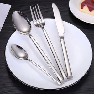 18/10 Stainless Steel Cutlery Set Custom Silver Gold <b>Black</b> <b>Rose</b> Gold Knife Fork Spoon Silverware Hotel Restaurant Flatware Set - Product Image 2