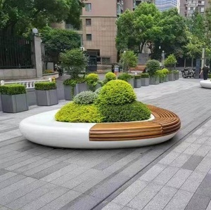 Asiento de FRP para árboles, para jardín y paisajismo, asiento envolvente para árboles, para macizos de flores, para plazas escolares, jardinera de madera anticorrosión - Product Image 4