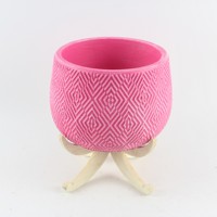 Ventes en gros de pots de fleurs en béton colorés avec un design en relief, pots de fleurs d'intérieur, pots de fleurs pour plantes succulentes, pots de fleurs de dessin animé