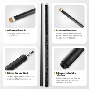 Queue de billard TuoYuan 100% fibre de carbone pour JUMP/BREAK/play - Product Image 3
