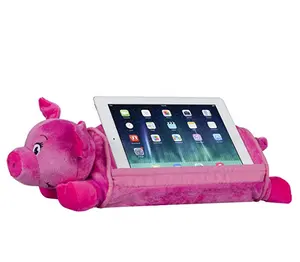 Gratis Sampel Kustom Boneka Mewah Lion Bear Hewan Berbentuk Ipad Tablet Bantal/Stand Bear Tablet Iphone Holder untuk Menggunakan