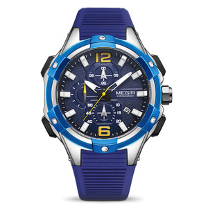 Montre-bracelet en silicone à calendrier multifonctionnel à grand cadran pour hommes montre de sport étanche - Product Image 6