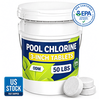 Tablettes d'entretien pour piscine de 3 pouces, seau de 50 lb, entrepôt américain