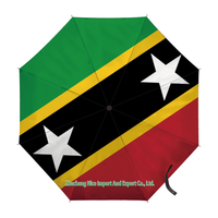 Parapluie pliant avec drapeau du Suriname, ouverture et fermeture automatiques, parapluie compact, portable, grand format, pour la protection contre la pluie, résistant au vent
