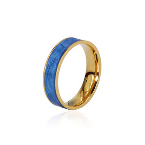 Custom Vintage Hypoallergenic Non Tarnish Waterproof <b>Ring</b> 316L Stainless Steel 14k 18k Gold Plated Enamel <b>Ring</b> for <b>Women</b> - Product Image 1