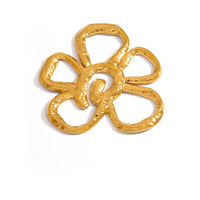KAVNAR Pendentif Vintage en Acier Inoxydable Plaqué Or 18K avec Cœur, Fleur, Coquillage, Poisson, Émail et Perle pour Femme, Bijou Tendance