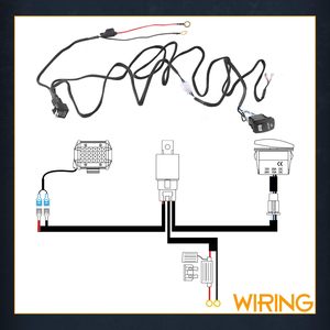 Chất Lượng Cao LED Làm Việc Đèn Rocker Chuyển Đổi Dây Nịt Dây Điện 1 Chì, 12V 40A Rock Chuyển Tiếp Tiếp Cầu Chì Nylon Dây Nịt Kit - Product Image 5