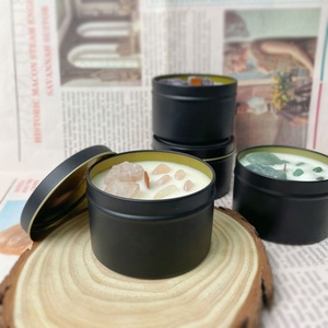 Thé vert <span class=keywords><strong>Acheter</strong></span> Petite marque privée Bougie parfumée en étain <span class=keywords><strong>Eucalyptus</strong></span> Mangue Bougie Aromathérapie Bougies de luxe en cristal Mèche de bois - Product Image 1