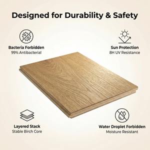 Parquet en bouleau massif importé, résistant aux UV et antibactérien, dimensions 1210x167x14, idéal pour les balcons des appartements de retraite - Product Image 2