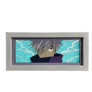 Lámpara de Papel Tallado en 3D con Marco RGB de Zoro, Personaje de Anime <span class=keywords><strong>Uzumaki</strong></span>, Lámpara de Papel Tallado, Caja de Luz LED, Lámpara Nocturna de Anime - Product Image 1