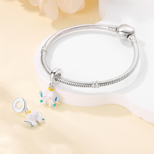 En gros, Perles classiques en argent 925, Pendentifs, Breloques DIY (boîte à médicaments, dents), Bijoux de mode, Bracelets pour enfants, Perles - Product Image 3