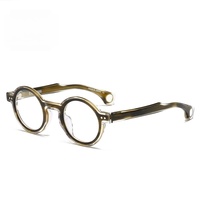 CHARMLIBRARY Monturas Ópticas de Acetato Estilo Japonés, Montura Completa, Puente con Diseño de Orificio, Diseño en Capas, Listas para Lentes Graduadas, Logotipo Personalizado, Gafas