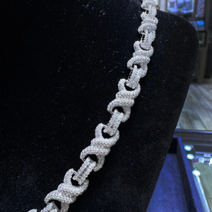 Special Design 9mm Custom Vvs Moissanite Hip Hop Iced Out Infinity <b>Link</b> <b>Chain</b> 925 Sterling <b>Silver</b> Dazzling <b>Cuban</b> <b>Link</b> <b>Chain</b> - Product Image 3