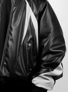 Giacca Bomber Reversibile Hip Hop Personalizzata OEM con Zip, Imbottita in Cotone, Oversize, Piumino in Pelle Impermeabile - Product Image 6