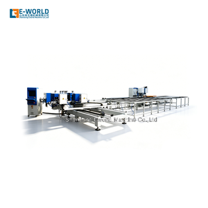 Ligne de production de cadres de fenêtres en PVC/UPVC E-WORLD avec machine de soudage CNC et machine de nettoyage des coins, haute précision, contrôle PLC 380V - Product Image 2