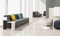 Petite table d'appoint ronde pour canapé, table basse en métal pour zone de négociation commerciale
