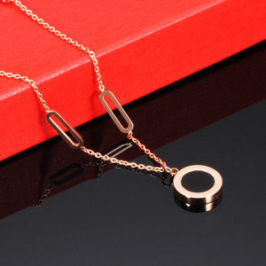 Collar de Oro Rosa con Números Romanos de Madreperla de 12 mm, Cadena para Suéter para Mujer, Regalo para Uso Diario - Product Image 3