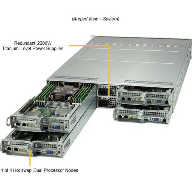 Supermicro Twin SuperServer SYS-220TP-HTTR High Speed Processor Run the Server Stably for a Long Time